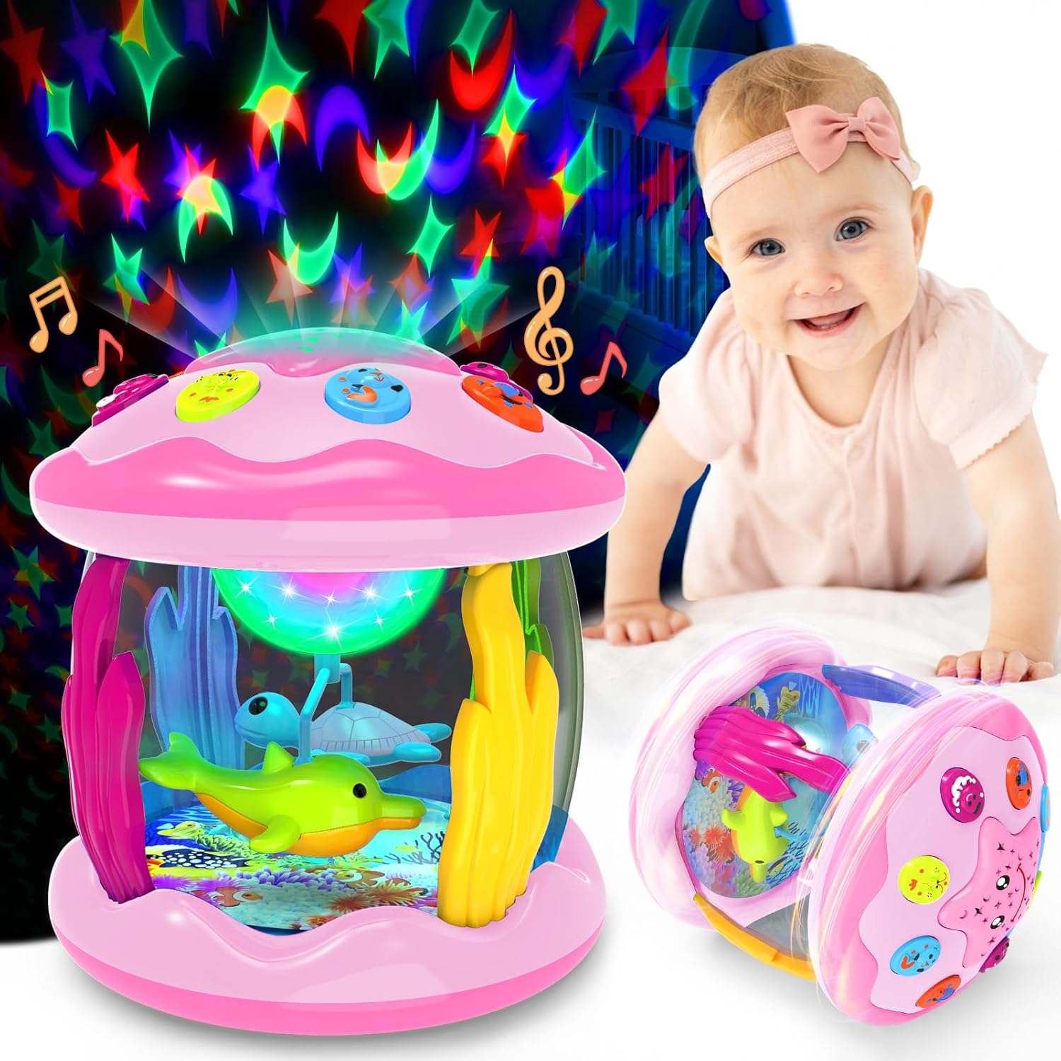 Rotating Lightup Toy Pink